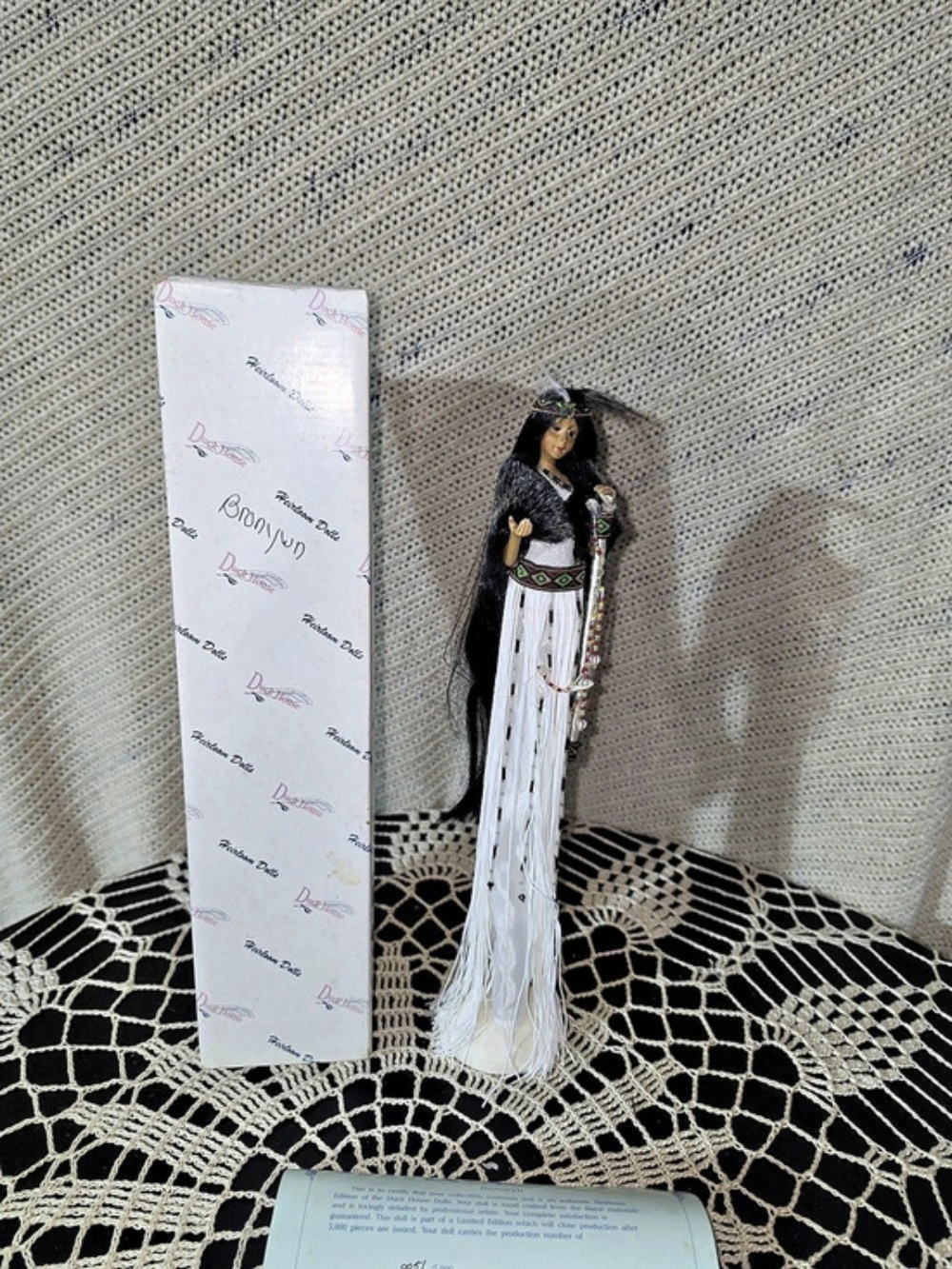 Duck House Heirloom Dolls Bronwyn Figurine with Box in White & Black